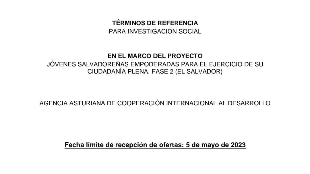 ✅Consultoría para investigación social

📌Fecha límite recepción de ofertas: 5 de mayo de 2023

Para más información descarga el TDR aquí:
drive.google.com/drive/folders/…