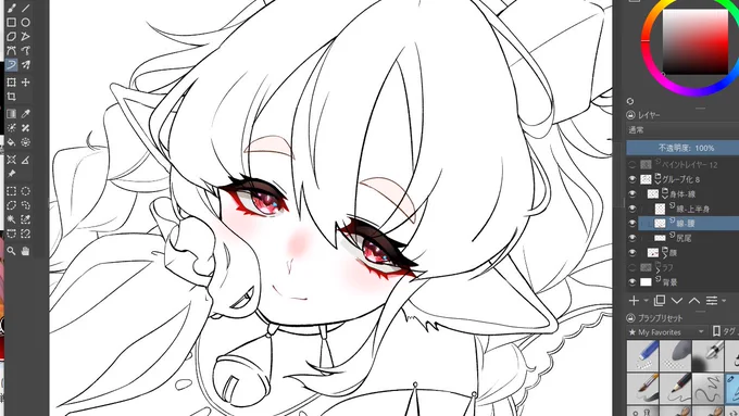 起きたら画面いっぱいにskebの描きかけが表示でわってなった朝 