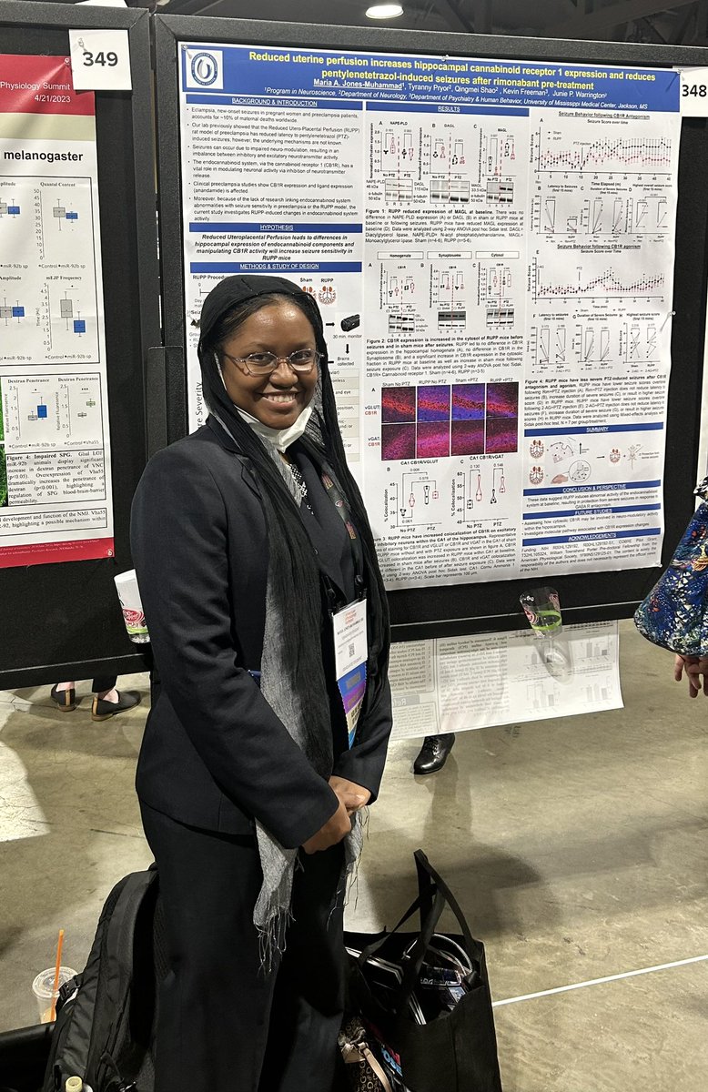 JunieWarrington's tweet image. Come visit @maymay1a2 at her poster (348) to hear about her research on the #endocannabinoid system in mediating #seizures in #pregnancy. #APS2023 @APSPhysiology #WarringtonLab