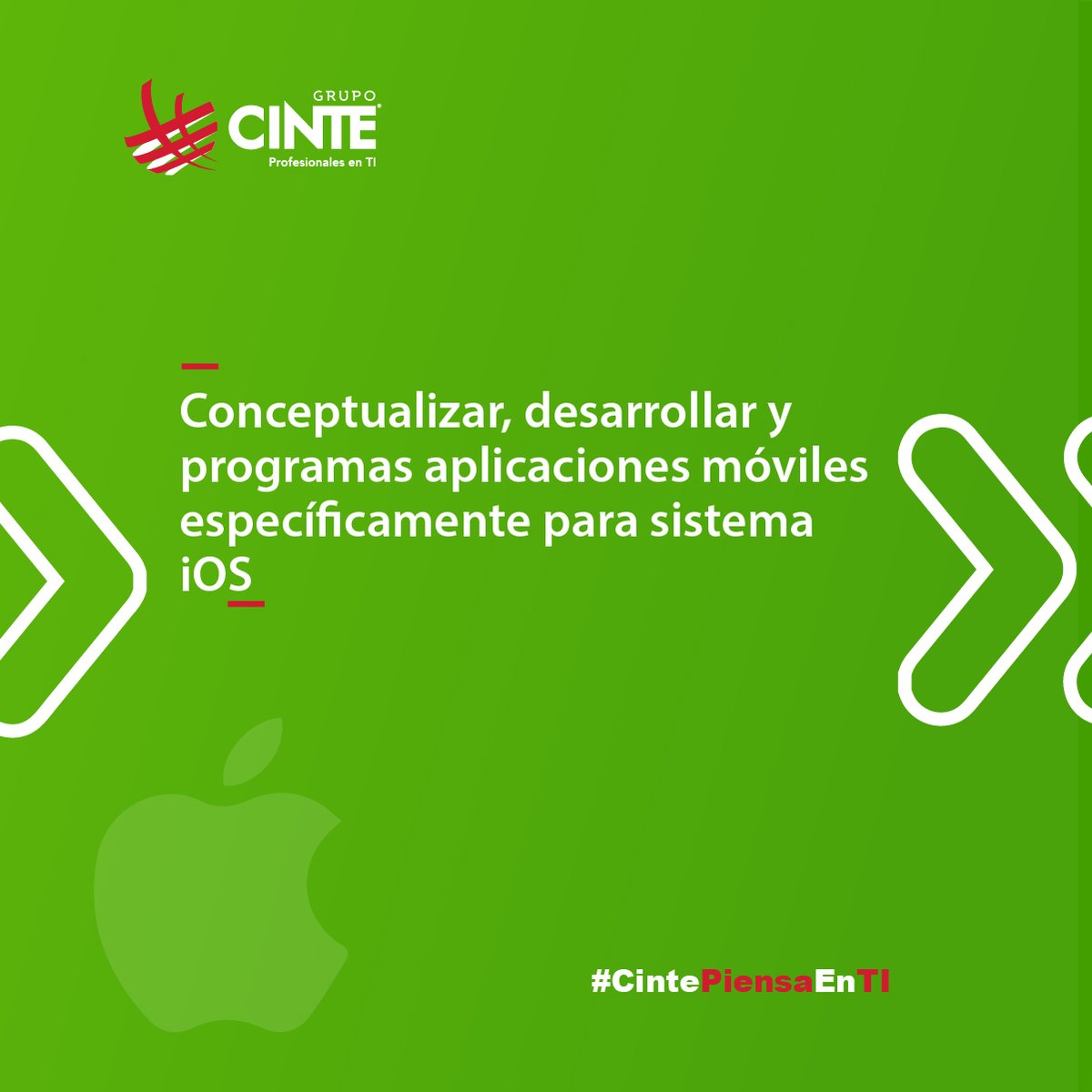 Grupo_CINTE's tweet image. Compartimos la importancia de un #DesarrolladoriOS en tus proyectos de #TI.