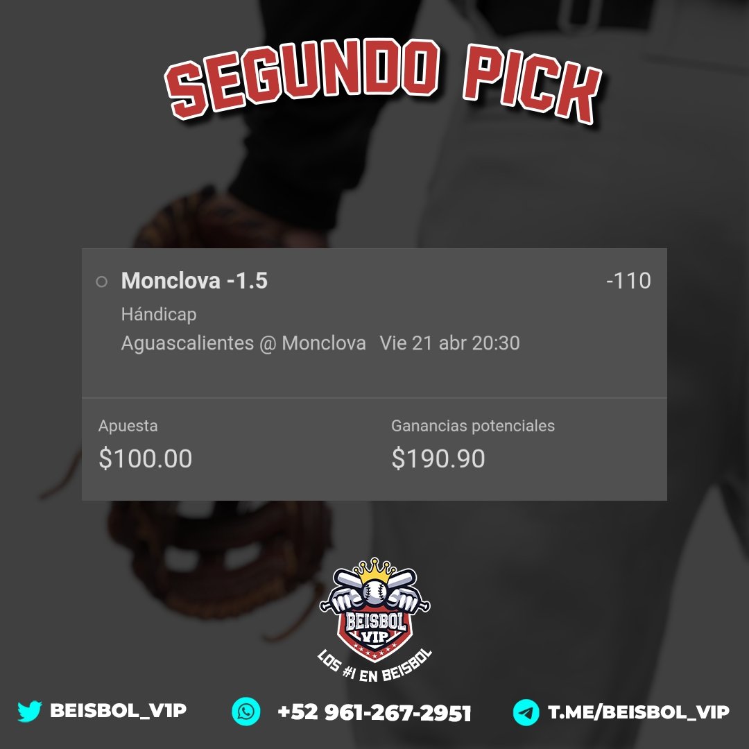 Beisbol_VIP's tweet image. Segundo #Freepick del día de #LMB 🍀⚾ VAMOS #Monclova