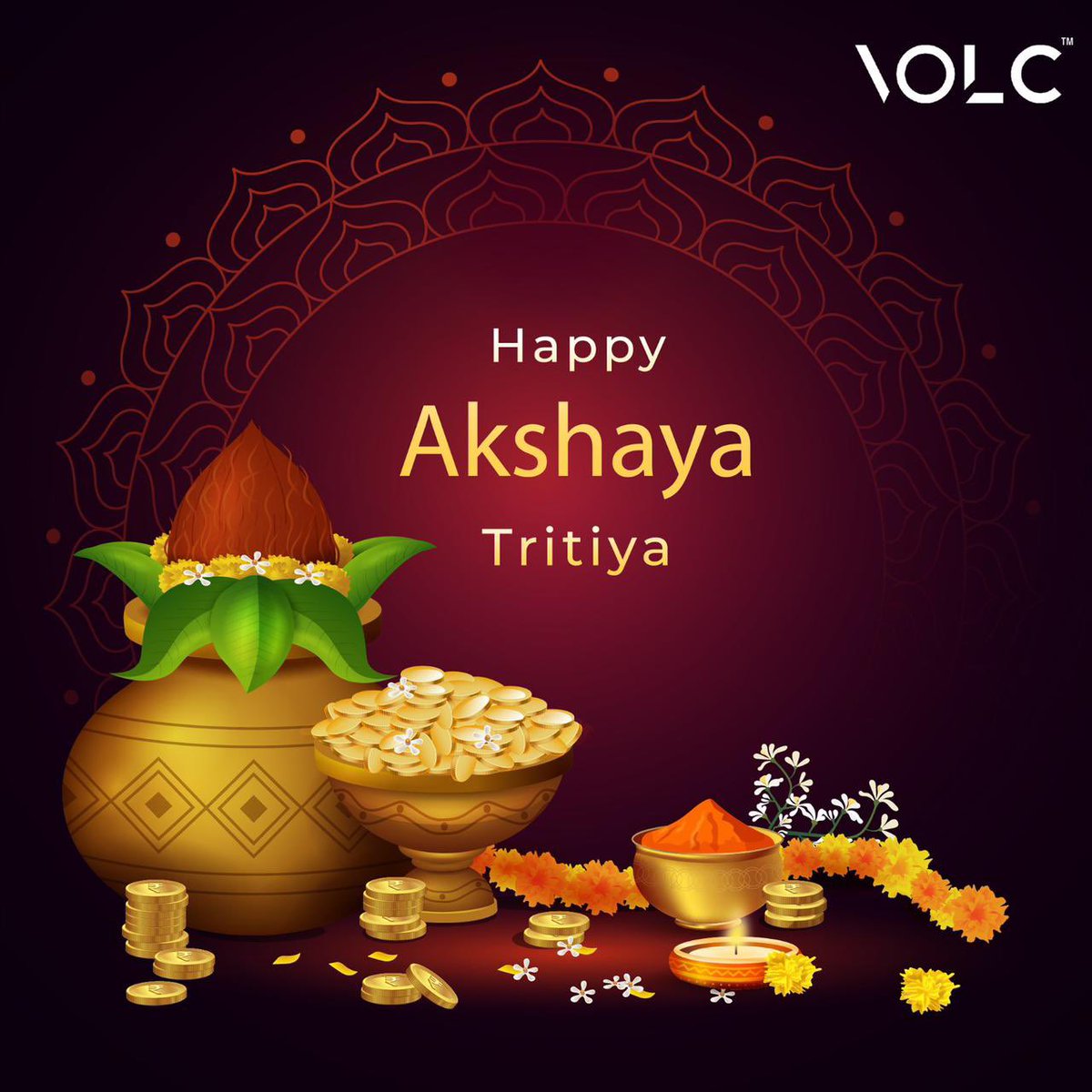 VOLC_Official's tweet photo. On this auspicious day of Akshaya Tritiya, we hope that the Lord Almighty blesses you and your family with wealth and prosperity.
Happy Akshaya Tritiya!
#VOLC #CreatingAnEcosystem #LetUsEvolve #festival #AkshayaTritiya #ElectricMobility #ElectricRevolution #BeTheChange #MakeAMove https://t.co/CwTZvVtNGP