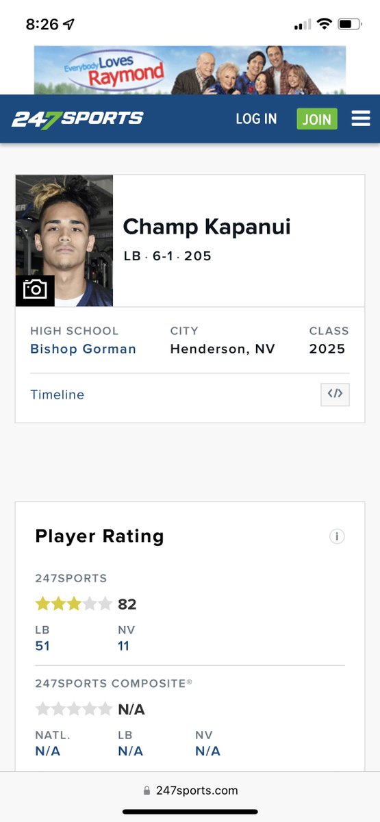 ChampKapanui's tweet photo. Blessed to earn a 3⭐️ LB rating and be ranked 53 in the nation and the 11th ranked player in NV. 
@coach_kaps @BlairAngulo @BrandonHuffman @ChadSimmons_ @BishopGormanFB @GregBiggins 
#godisgood #classof2025 #KAPANUI https://t.co/Vd84IDAgGI