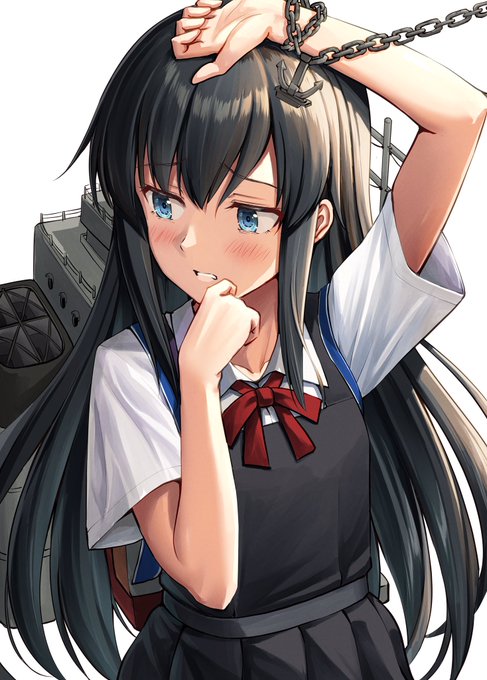 「朝潮(艦隊これくしょん) シンプルな背景」の画像/イラスト/ファンアート(新着)