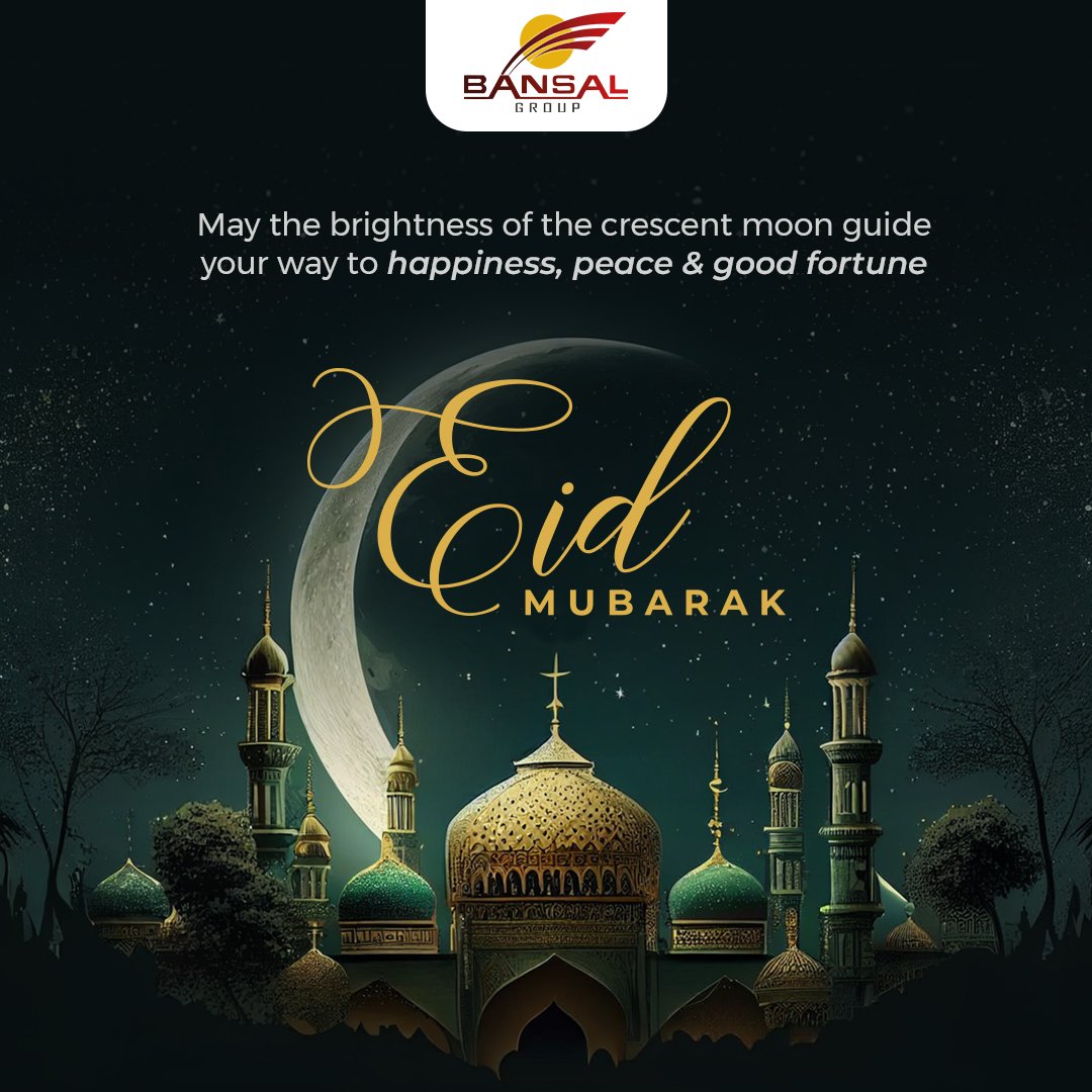 BansalGroup_'s tweet photo. May the pious occasion of Eid bring you joy, happiness, and countless blessings… Have a blessed Eid!
.
#Eidmubarakh #eid2023 #wishing #celebration #happyvibes #eidcelebration #BansalGroup https://t.co/QrNzo5oa7P