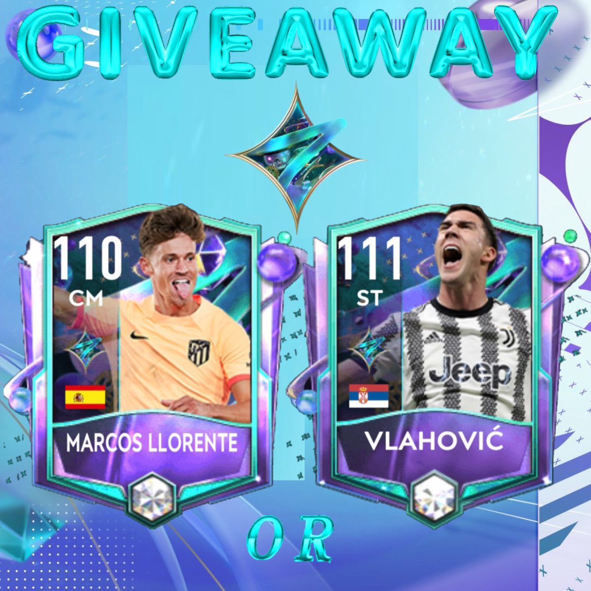 Nakata767's tweet photo. GIVEAWAY ! Big thanks to @EAFIFAMOBILE for sponsoring special Fantasy Llorente or Vlahović!

To enter:
• Follow @Nakata767 and @EAFIFAMOBILE
• Like and retweet
• Share your prediction of fantasy players who will get individual upgrade

Winner will be randomly chosen in 48h,GL! https://t.co/2F4WxMUGGE