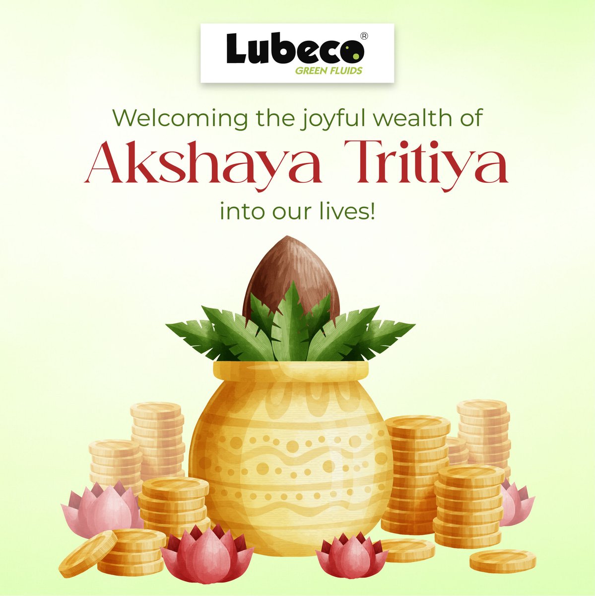 LubecoIndia's tweet photo. This Akshaya Tritiya, let us hope our lives are blessed with endless prosperity, good health and a future full of joy! Lubeco Green Fluids wishes everyone an auspicious Akshaya Tritiya!
#Lubeco #GreenFluids #akshayatritiya #akshayatritiya2023 https://t.co/1Z61cqxAts