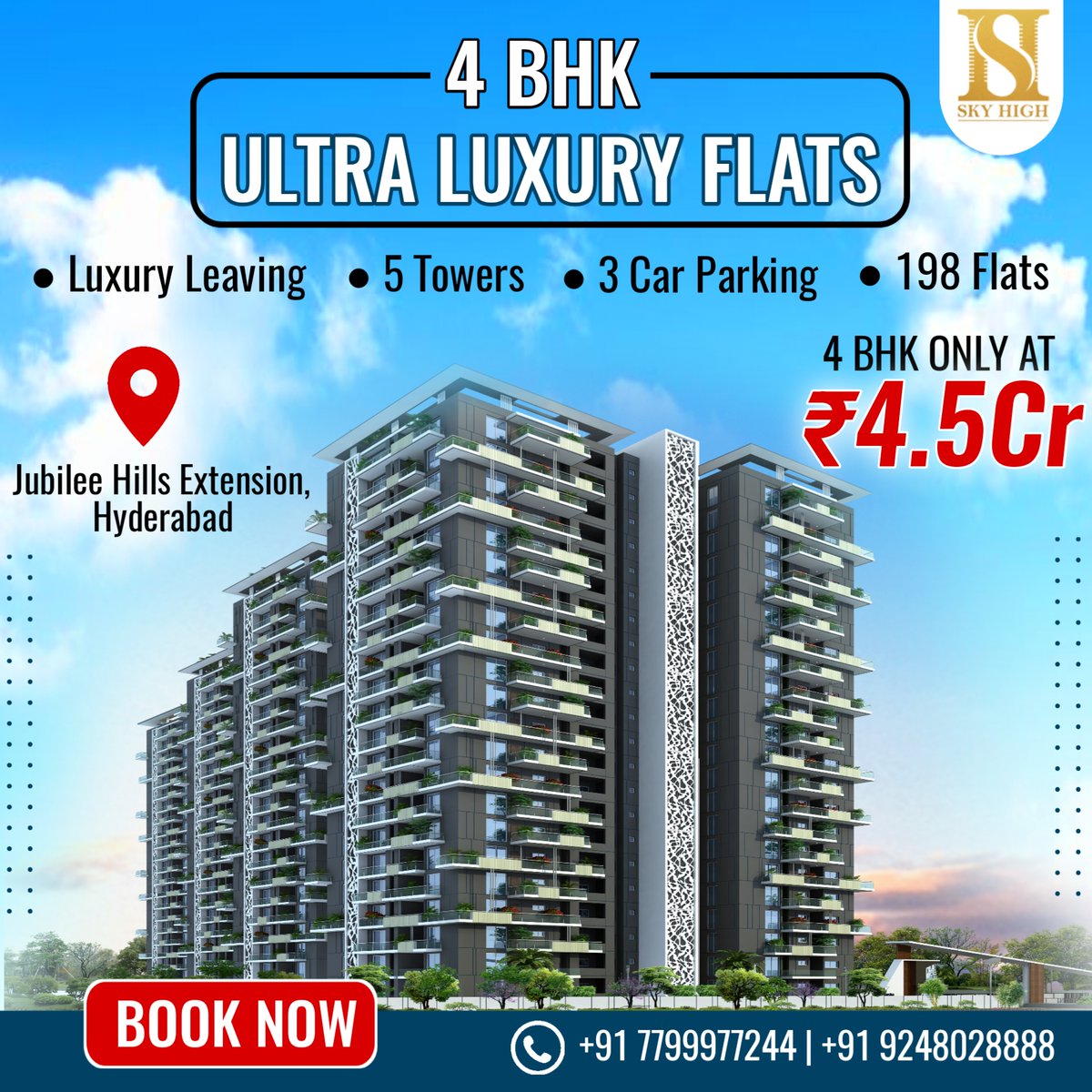 hyd_properties's tweet photo. Contact Us: 7799977244, 9248028888
4BHK Ultra Luxury Flats @ Jubilee Hills Extension, Hyderabad.
Price at ₹ 4.5 CR only
https://t.co/tyP9woAmZn
#flatforsale #flatforsaleinhyderabad #hyderabadrealestate #realestateagency #investment #busines https://t.co/Vr7VtWMZpy