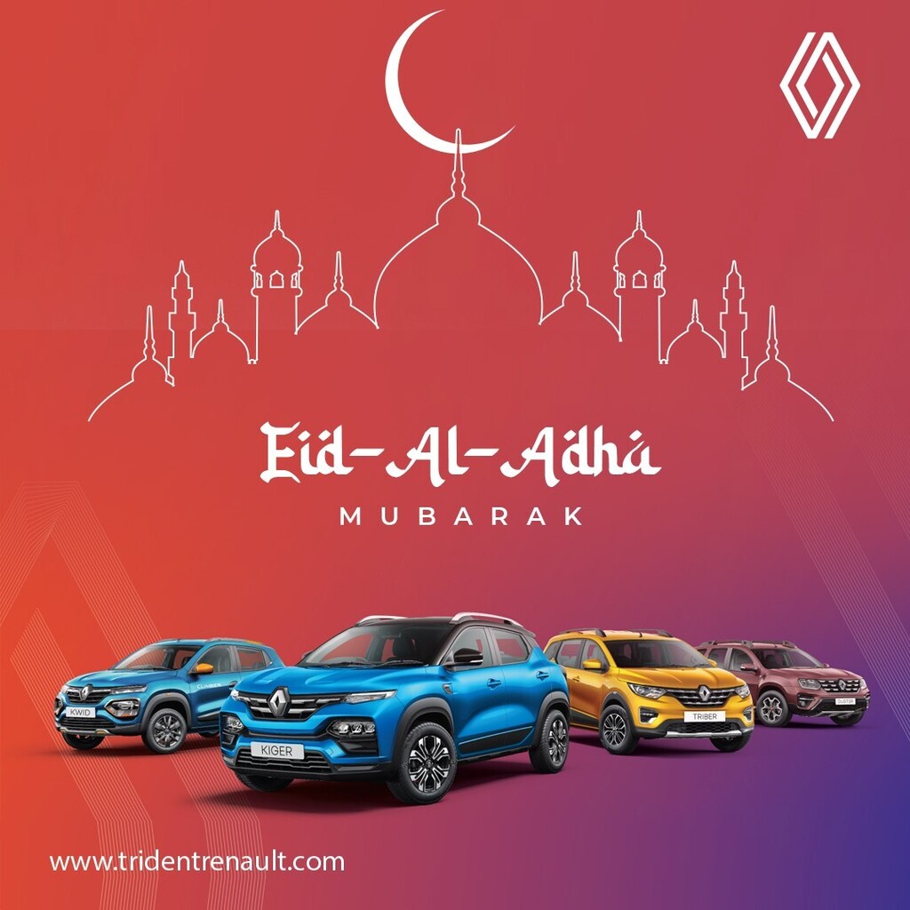 tridentrenaults's tweet photo. Eid Mubarak from all of us at Trident! May your celebrations be as grand as our cars and may your joy be never-ending.

‌#EidMubarak #TridentCars #GrandCelebrations #JoyfulOccasion #NeverEndingJoy #BlessedDay #EidAlFitr #LuxuryCars #EidGreetings #Festive… https://t.co/CtvluvzdV3 https://t.co/wam0VV8hZ2