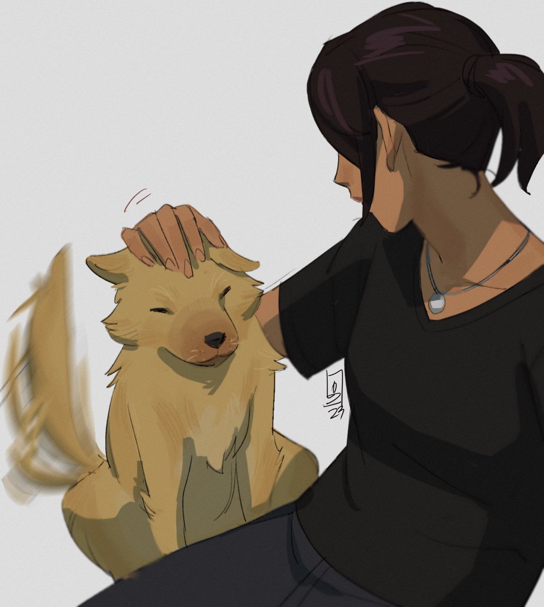 「he always did like them head pats. aaaaa」|Lou 🌟🏳️‍🌈 comms open (0/5)のイラスト