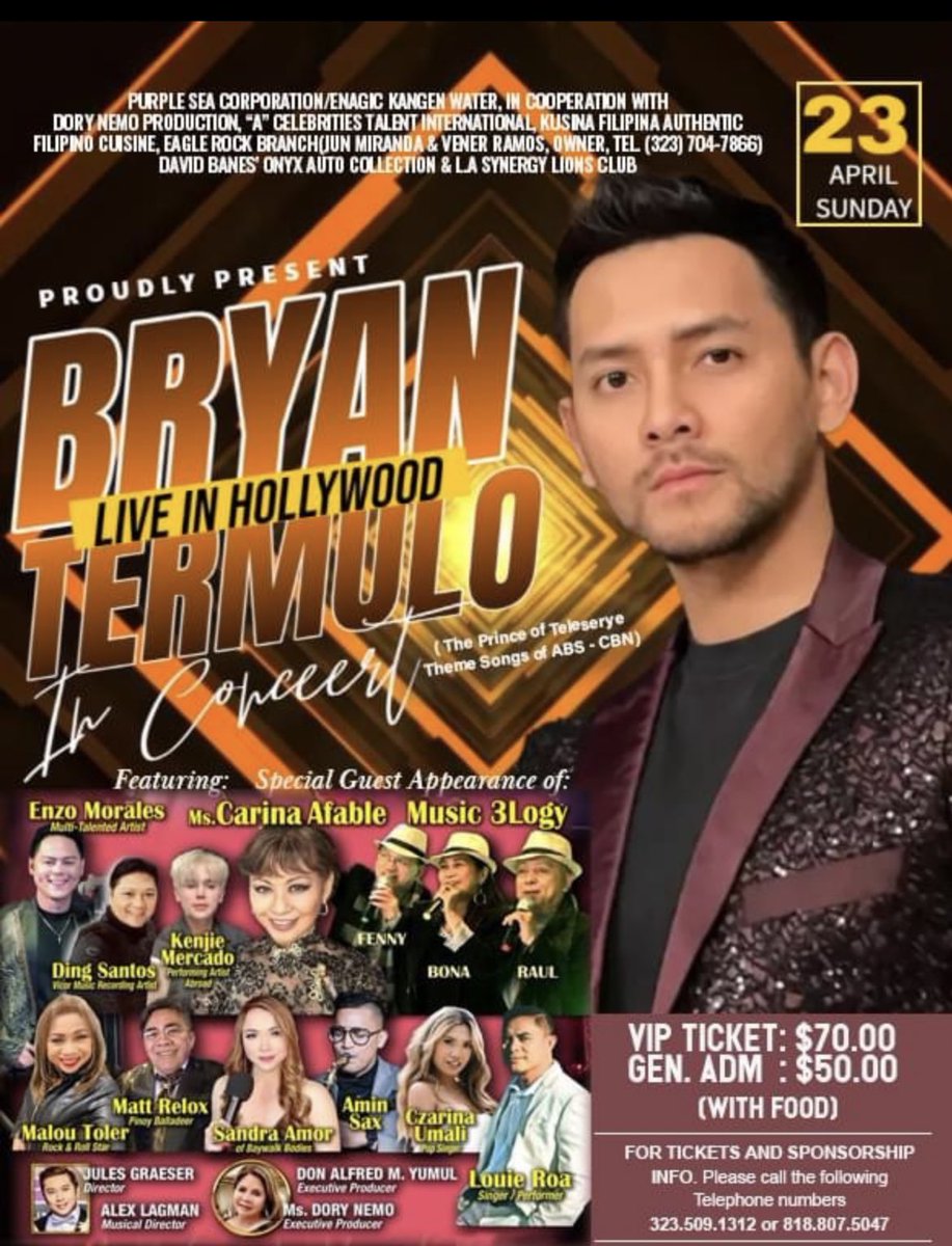 bryantermulo's tweet photo. Happening this sunday mga kabaBRYAN. Rehearsal done our concert. See you po mga kabaBRYAN sa Hollywood CA. I dont know pero iba ang elvis songs talagang ang gandang pang opening lol 😂😂 This sunday napo mga kabaBRYAN. #music #travel #love #kabaBRYAN https://t.co/5afeaXMuLj