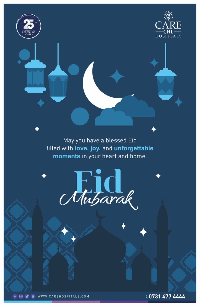 CARE CHL Hospitals wishes everyone a happy Eid with blessings in abundance.

May the auspicious festivities bless you with lifelong health, happiness, and harmony.

#CARECHLHospitals

#TransformingHealthCare #eid #eidmubarak #happyeid #eid2023 #bestwishes #celebration #auspicious