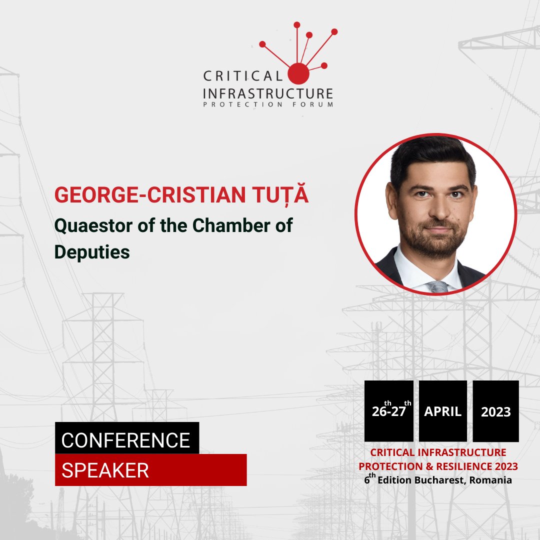 CipForum's tweet photo. It is a privilege to announce Mr. George-Cristian Tuță, Quaestor of the Chamber of Deputies, as a speaker during the event taking place between April 26-27, 2023, at the Palace of Parliament.  Find more details about the event here: https://t.co/4PIg7yVTXL  #CIPForum  #CIPForum6 https://t.co/r3GVbkfFrK
