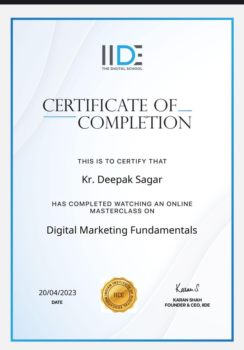 srdeepakkrsagar's tweet photo. Thanks 🙏 giving to entire team of @IIDE. https://t.co/f5rEoE1Xti
