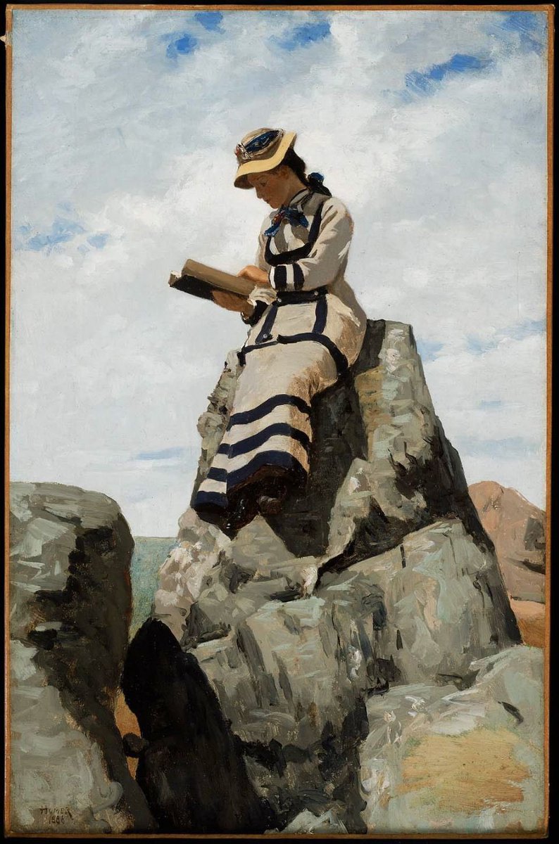 Bon dia.
John George Brown
Llegint a les roques, circa 1877.
#fonesquellegeixen