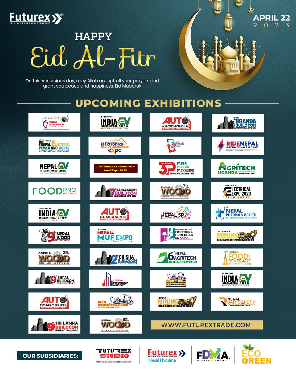FuturexG's tweet photo. May this Eid bring you peace, prosperity, and success in all your endeavors. Have a blessed Eid filled with happiness and joy.
EID MUBARAK...!!
.
.
#futurexgroup #eidalfitr #eidmubarak https://t.co/AaNIQQyas6