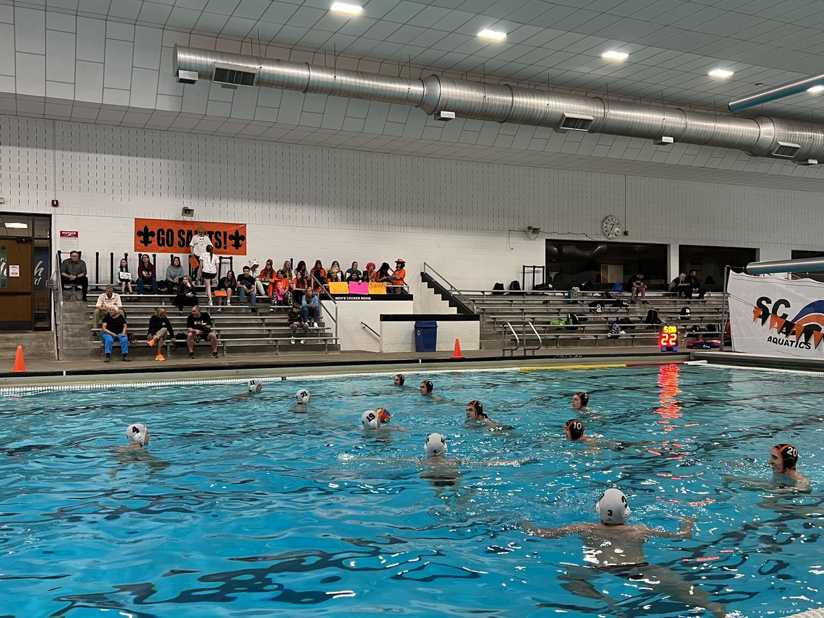 SaintsH2OPolo's tweet photo. Saints Boys Water Polo Team felt the energy from the Saints Girls Water Polo Team tonight vs. Lockport. We had so much fun cheering on the boys!! @STCEBoosters @STCEathletics #saintssupportingsaints https://t.co/bgtPC8gJY7