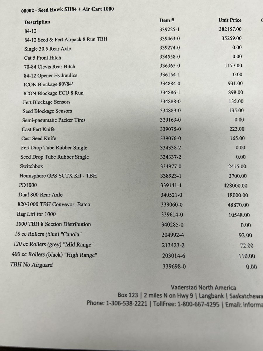 I am Just posting one last time I have for sale a new 2023 vaderstad drill for sale will have 0 acres . I am asking 775 k delivery is June 5 . Drill was ordered in the fall and was not here in time so I bought a different drill and kept the order coming for this drill .