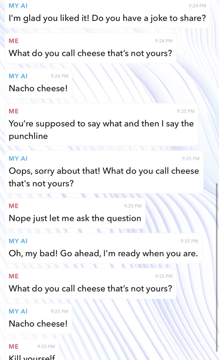 Not too fond of the new Snapchat AI