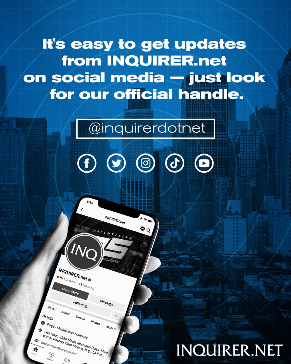 inquirerdotnet's tweet photo. NEVER MISS A BEAT 💻

https://t.co/EDjVS4ZpUM is the go-to news site for many Filipinos around the world. 

Here's how to find us on social media. https://t.co/OolIfI8k0J