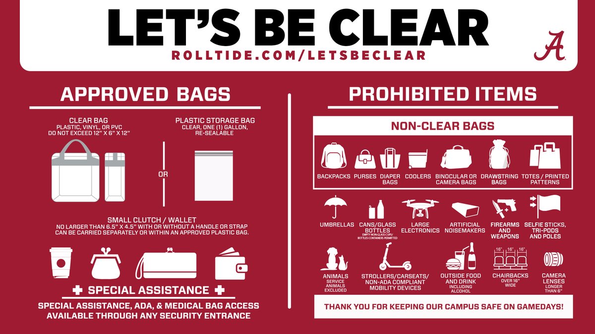 Bryant Denny Stadium Bag Policy
