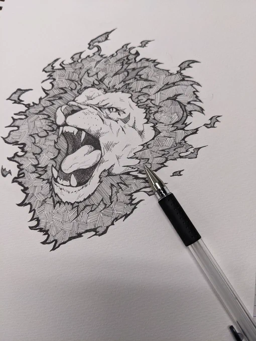 かっこいいライオン描いてって頼まれた 