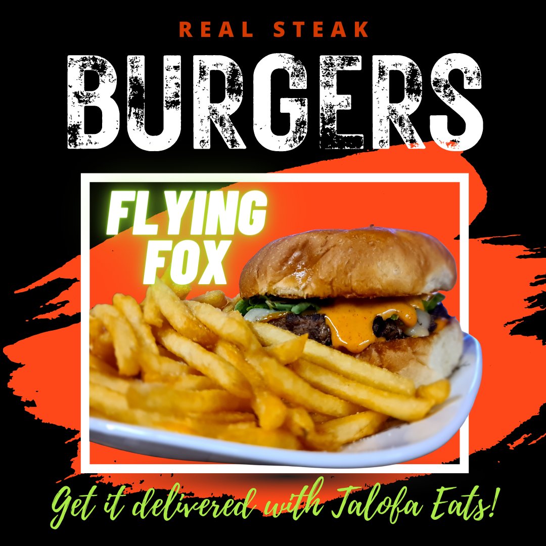 FlyingFoxBeerAS's tweet image. If you love a great burger, then Flying Fox Gastropub has got what you need! If you're craving a burger, Pava'ia'i is the place to get your fix. Also available for delivery with the Talofa Eats app. Weekends are for Flying Fox!