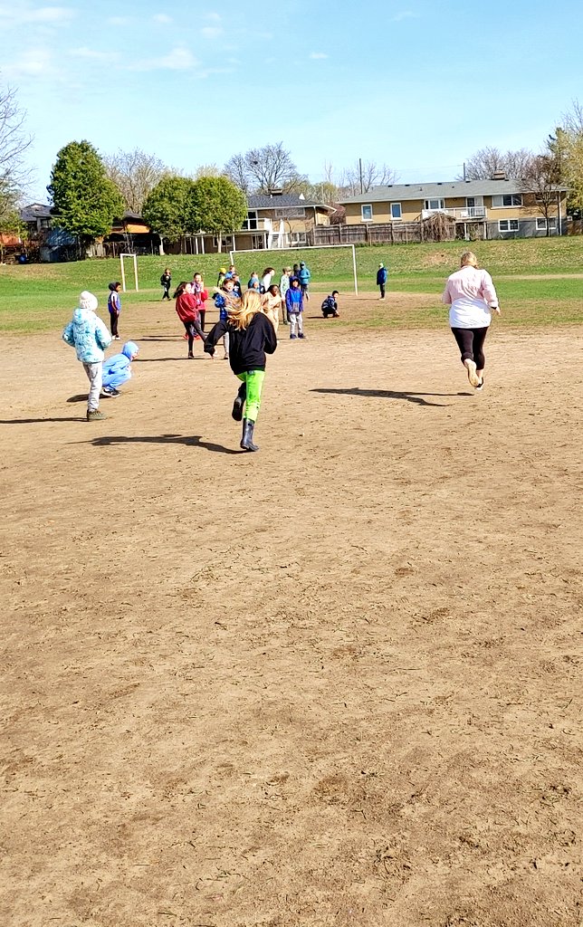 MsKThiel's tweet photo. Students vs Teacher: "Run and Scream"

The goal is to run as far as you can with a single breath (scream while you run, stopping where you are when you stop screaming to take a second breath). Students won this round but not by much!!! #DPA #wcdsbNTIP #WCDSBAwaken @StAgnesCES https://t.co/1SydUyKNO8