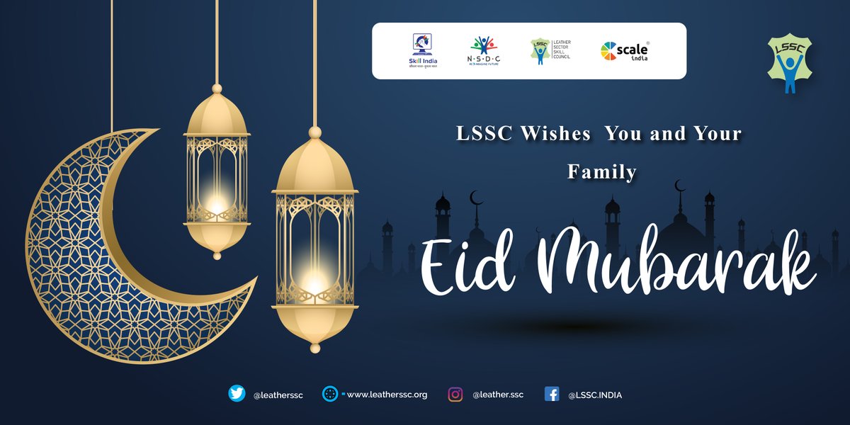 leatherssc's tweet photo. Team Leather SSC wishes you and your loved ones a Happy Eid-Ul-Fitr.
Wishing you new beginnings and success ahead in all your #Skilling endeavors.
#RespectSkills #SCALEIndia #SCALEStudio #Skills4All
@MSDESkillIndia @NSDCINDIA @narendramodi @PMOIndia @dpradhanbjp @Rajeev_GoI https://t.co/WQ2PHfMW0t