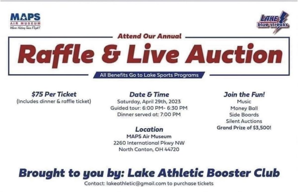 keep_lake_great's tweet photo. Tickets still available through this Monday April 24th!  LABC’s Most Anticipated event of the year!  Even if you can’t come, purchase of an event ticket is huge support for our student athletes! https://t.co/3sn4y9deQS