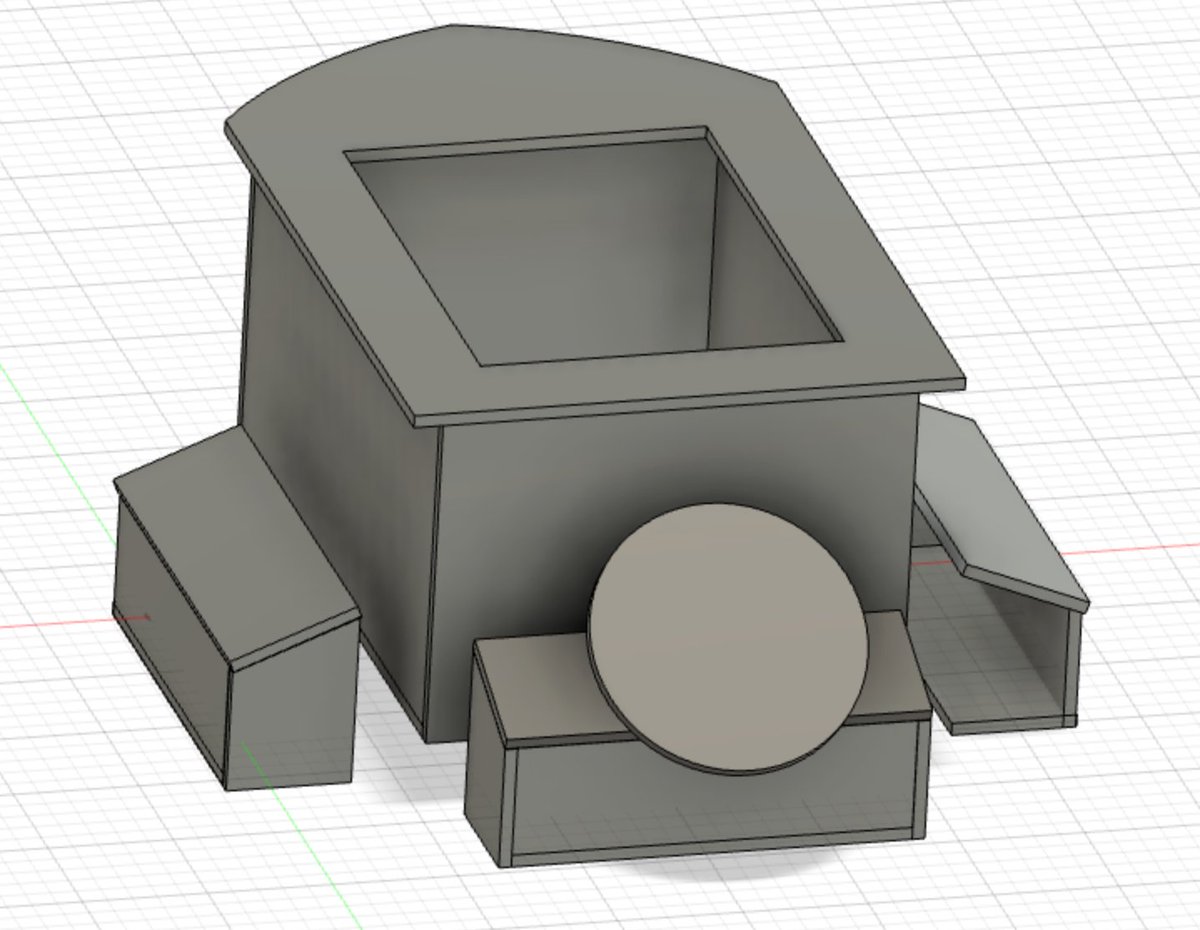 karomancer's tweet photo. We liked the idea of having a sit down table shaped like a boat, and we were all jazzed about having the head of the table have a captain's wheel for driving the boat.

The other two roles are still TBD but we decided on a three player game. Here's some first draft CAD ideas. https://t.co/JjE8zy1fxZ
