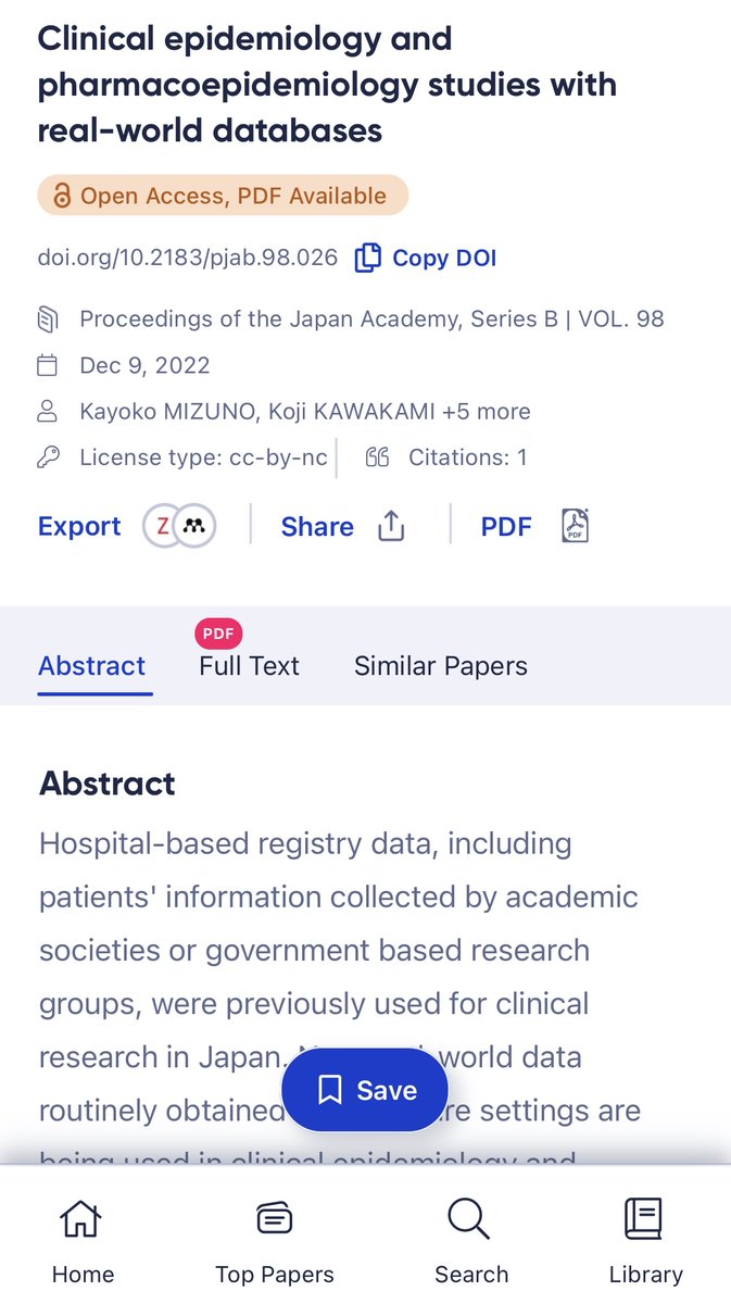 iznaiy_emjawak's tweet photo. 論文を読む習慣をつけたいなら論文発掘アプリ”R Discovery”がお勧め❗️

・AIが関心トピやジャーナル、読んだ論文を学習
・毎日3本のベスト論文を紹介
・所属登録で有料論文にアクセス
・文献管理ツールにもExport
・ユーザビリティ最高

論文に触れる時間がめちゃ伸びた😤

https://t.co/W0kkDQDoIb https://t.co/fsBgU7g8DH
