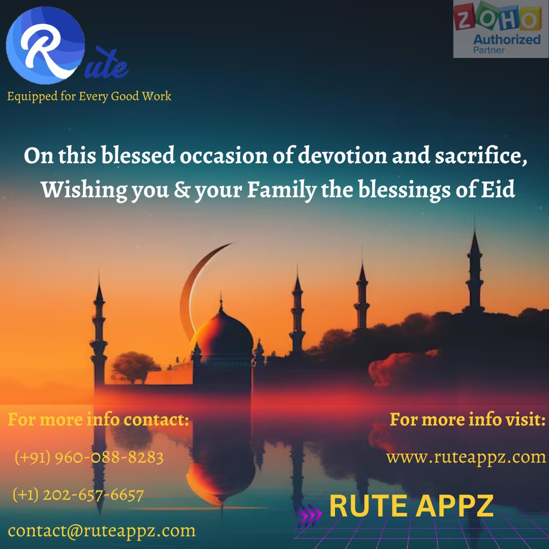 Eid Mubarak

#RUTE #RUTEAPPZ #technologytransformation #softwaredevelopment #mobileappdevelopment #ecommercedevelopment #deliverysolutions #productdevelopment #webdevelopmentcompany #brandingandmarketing #entrepreneur #RUTETechnologies #VisualizeIdeas #Equipped4EveryGoodWork