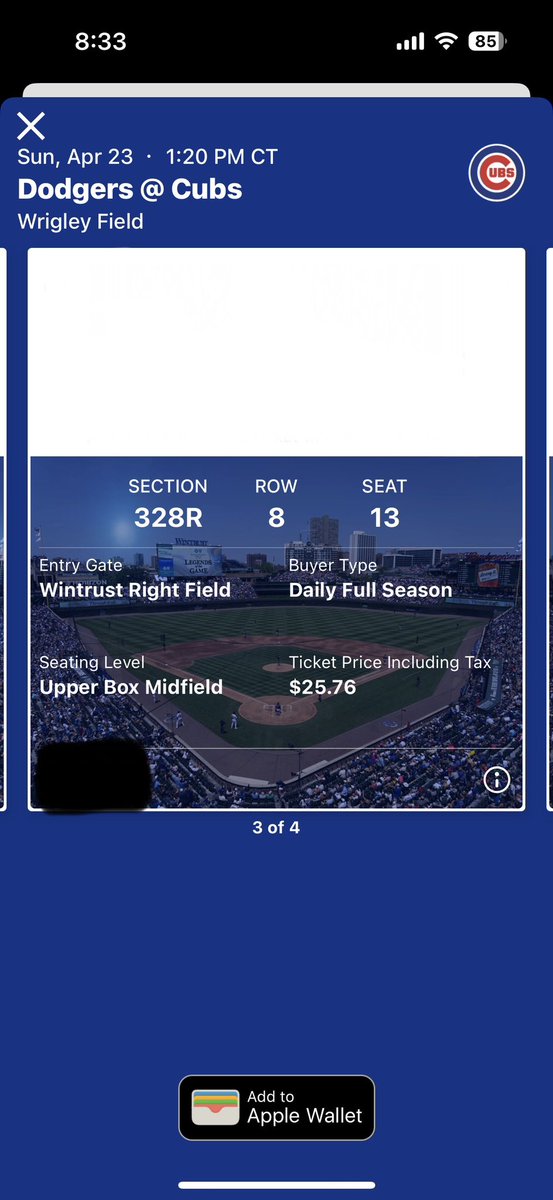 I have two tickets for $50 total for Sundays game! Message me if you want em!