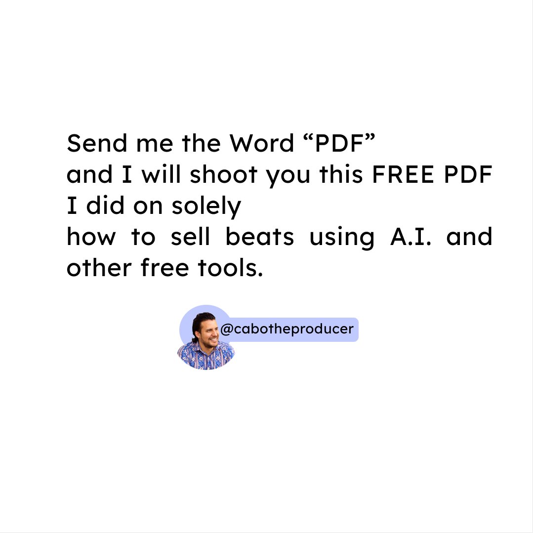 Cabo_beats's tweet photo. Send me the word "PDF" and I will shoot you this PDF for FREE on how to make these sales using AI https://t.co/524DufgYO7