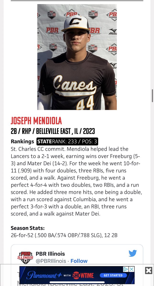 Canes Illinois Baseball tweet media