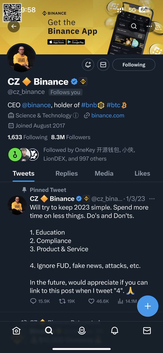 这是我炒币生涯中最快乐的一天，谢谢<a href="/cz_binance/">CZ 🔶 BNB</a> 的互粉，您是整个行业的榜样！
4！
🧧为了庆祝这一天，来个400u/10抽奖！

点赞/转发/评论“4”，关注<a href="/CryptosLaowai/">Jimmy 米哥 🚀🚀🚀</a> 和我的好朋友 <a href="/0xADM94/">ADM</a>！

Build！
