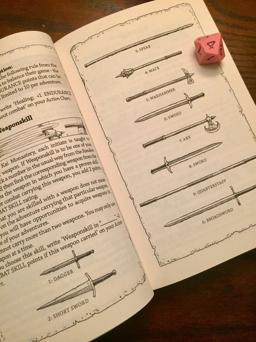 Looks like I’ll be swinging a Mace tonight !  Give me a D10 roll, and tell me what you’re arming yourself with this weekend!
#DnD #lonewolf #flightfromthedark #chooseyourownadventure #RPG #ttrpg #OSR #garychalk #holmgardpress #joedever #D10