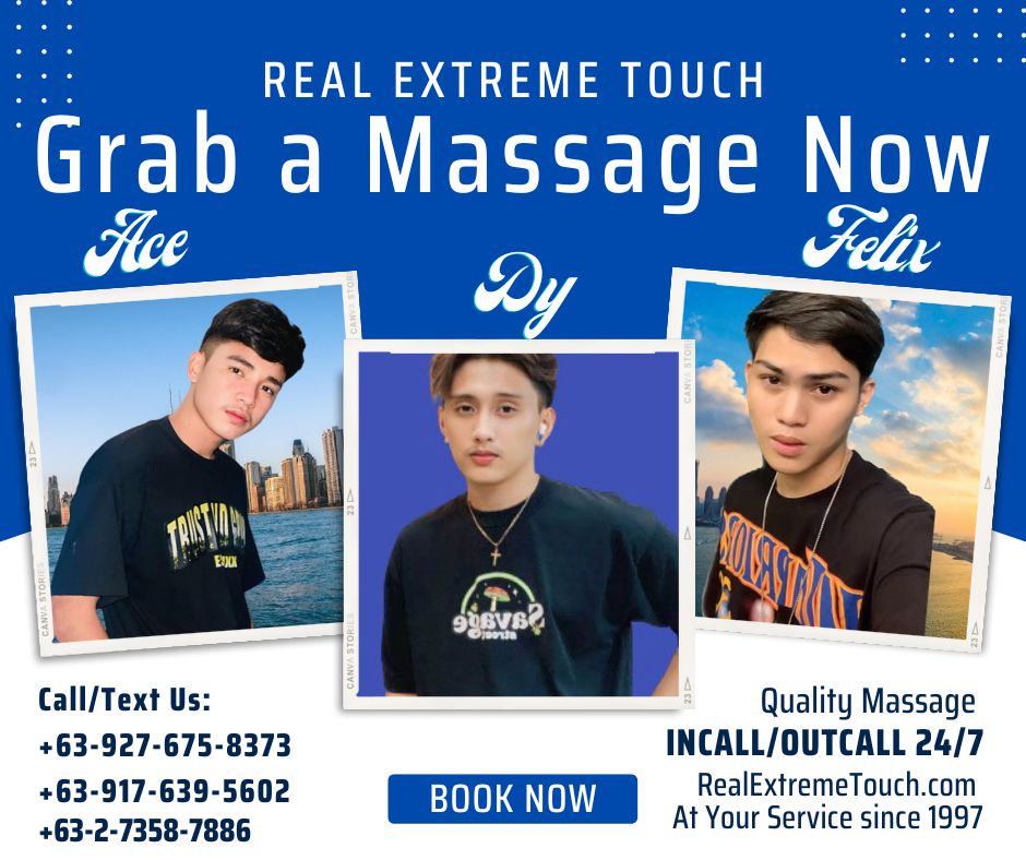 RealXtremeTouch's tweet photo. 🤔Who will you Book a #Massage?
☝️Would you just Pick-One? or
✌️Would rather Go for #TwinMassage?
👉Massage: #FullBody? #Hydrowash? #Signature?
✍️What are you waiting for? Book Now!
🫴https://t.co/Wznb8XuZjf Massage Spa since 1997
#asianmassage #pinoymasahista #manilamalemassage https://t.co/FFR6GlE01u