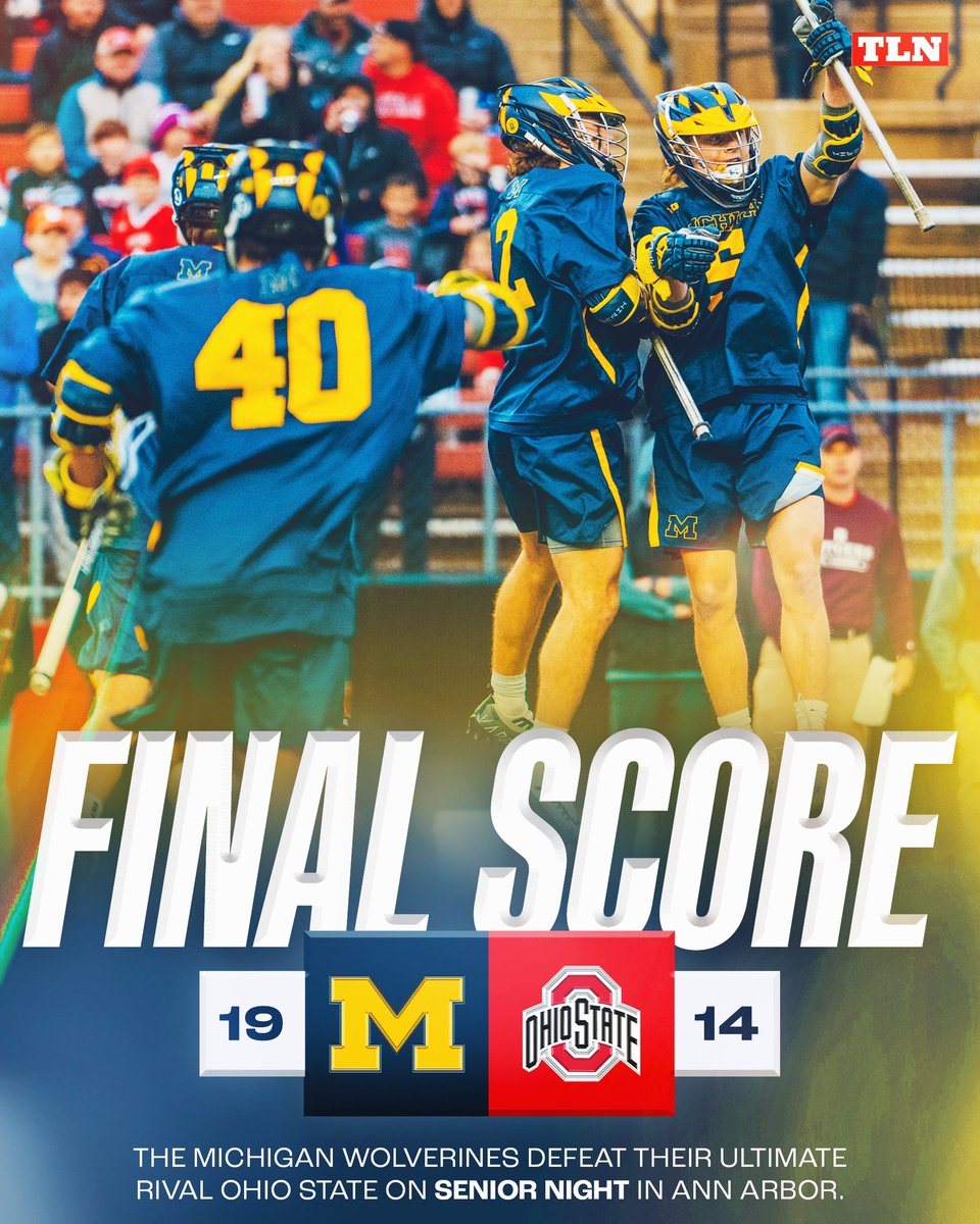 〽️ HAIL TO THE VICTORS!!! 〽️

Michael Boehm sets a program record EIGHT GOALS in <a href="/UMichLacrosse/">Michigan Men's Lacrosse</a>’s win over their biggest rival <a href="/OhioStateMLAX/">Ohio State Men's Lacrosse</a>