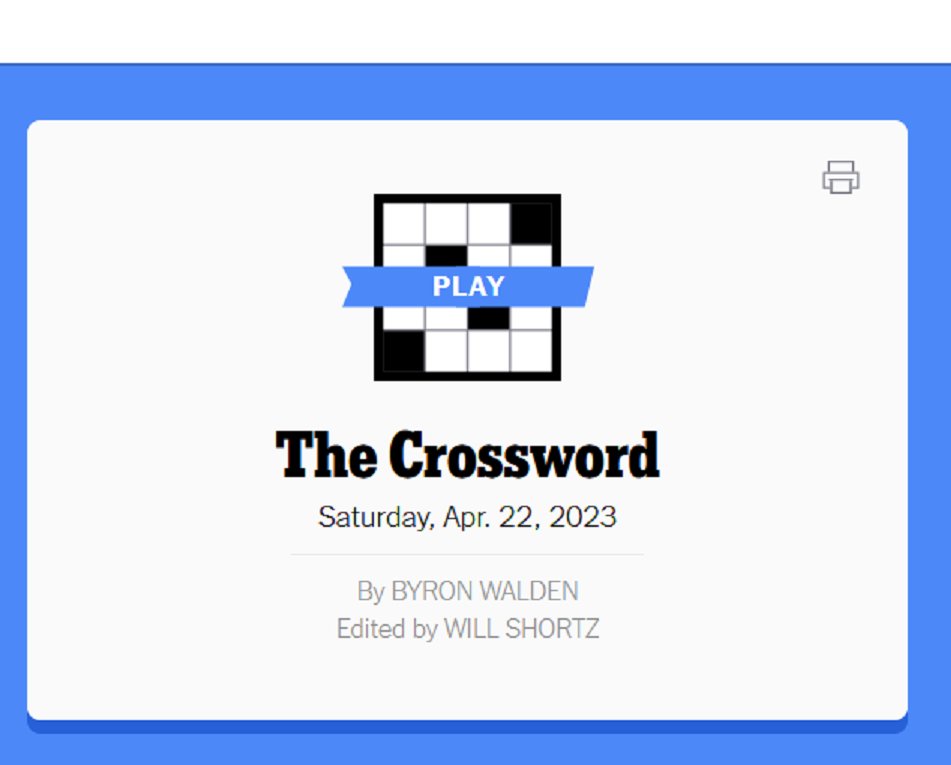 New York Times Games on Twitter "RT ByronLWalden Of all the crosswords I've written for 