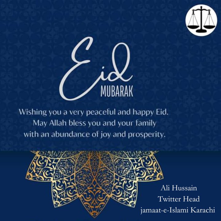 AliHussain_AH's tweet photo. Wishing you a very peaceful and happy Eid. May ALLAH bless you and your family. With an abundance of joy and prosperity.
#Eid2023 #EidMubarak #EidUlFitr #عيد_الفطر_المبارك https://t.co/wyssPEaYCx