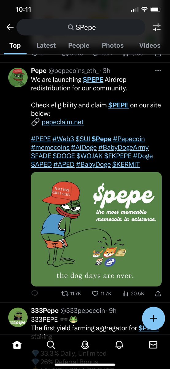 RubyMinded's tweet photo. @pepecoineth  is this a scam? $pepe #pepe #PepeCoin https://t.co/qvdQHCUMd2