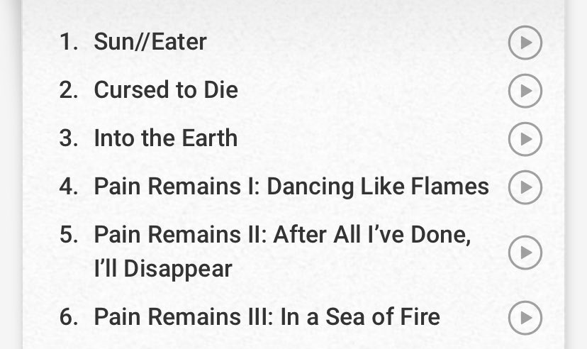 Chempyres's tweet photo. Yo, this is the setlist for Lorna Shore on the Gojira/Mastodon headliner?

I’m all for this, this is so good. Absolutely love that I’m getting the Pain Remains trilogy for an opener set.

Also Into the Earth? All over that. Don’t even need To the Hellfire. https://t.co/xdUNH64toG