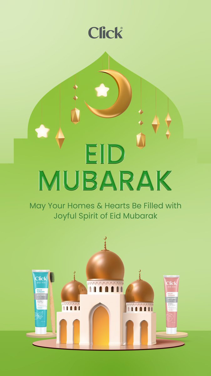 clickofficialid's tweet photo. Eid Mubarak, Clickies! 😇💚

Wishing you a wonderful day filled with happiness, love, and peace✨

#FeelTheDifference #TheClickExperience #EidMubarak https://t.co/QnHbDZwVhc