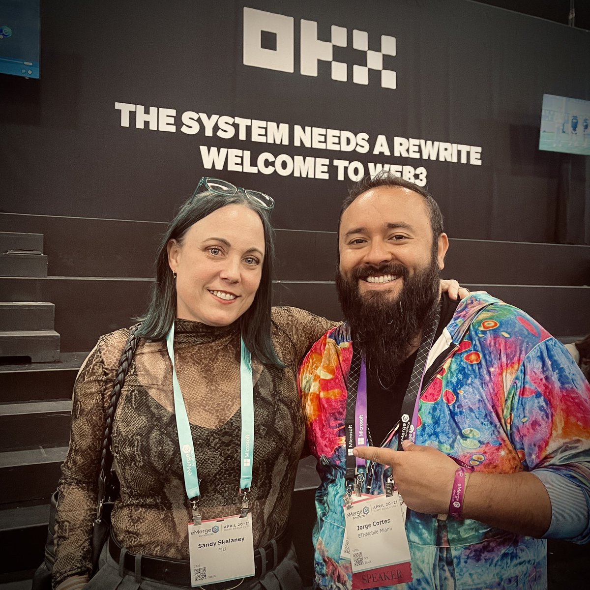 sandyIRL's tweet photo. Had some 🔥 convos about AI, web3, and space tech with some badass builders and thought leaders today at @eMergeAmericas. @scarlett_arana @TechCortes  @do_asromans @cLavernia @bitbaselhub @yerbamati25 #Miamitech https://t.co/F0D0C2wg3z