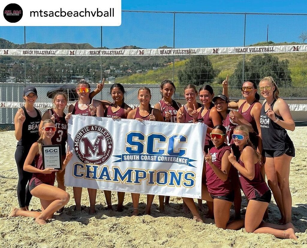 Posted @withregram • @mtsacbeachvball Mt. SAC earns the title of UNDEFEATED South Coast Conference Champions and ends the regular season 22-1

#GOMOUNTIES #WhereChampionsCompete instagr.am/p/CrUh0bprJsk/