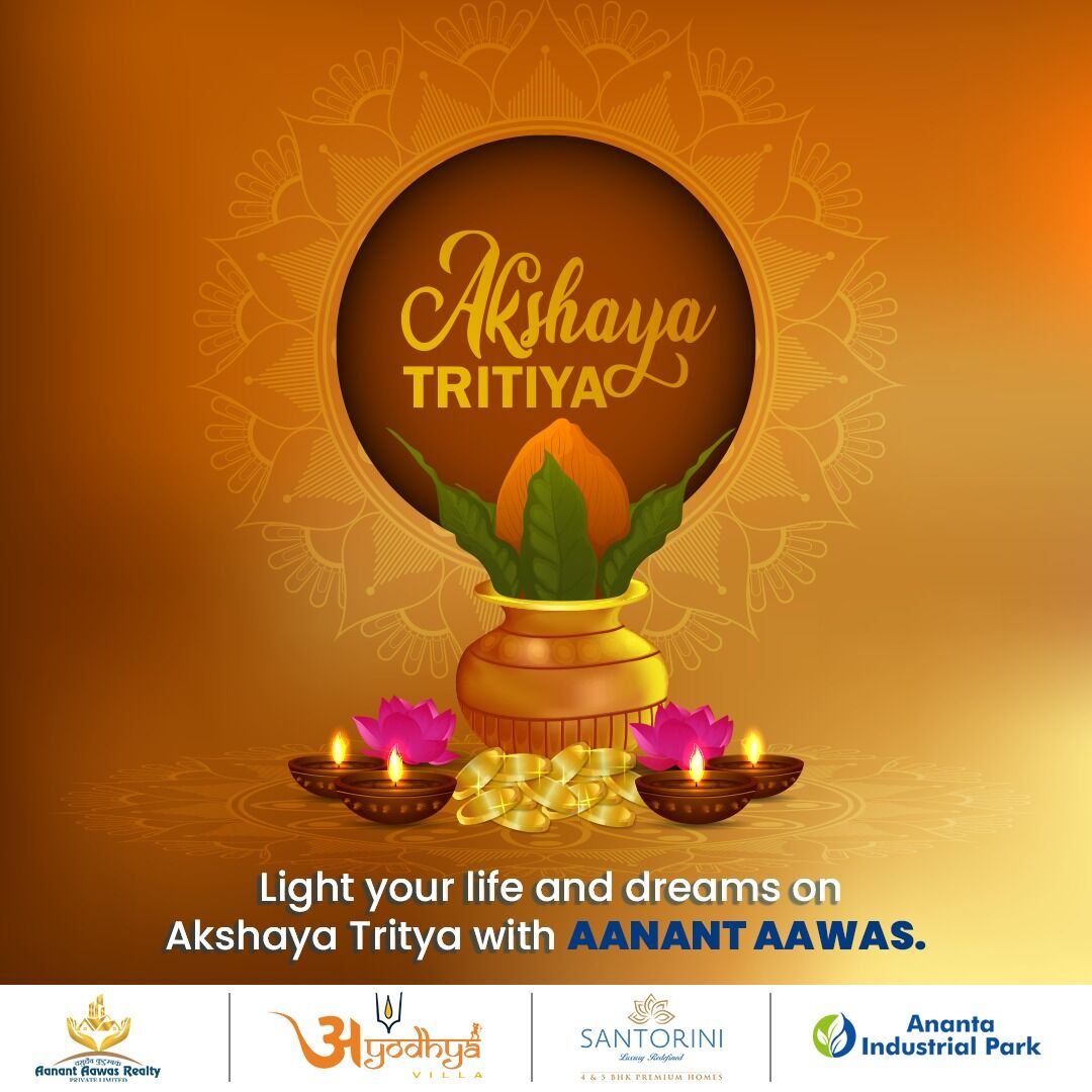 On the auspicious day of Akshaya Tritya, let us welcome dreams, opportunities, healthy beginnings, and success by booking your dream and premium bungalow or villa. Aanant Aawas wishes you all a Happy Akshaya Tritya.

#AkshayaTritiya #akshayatritiya2023 #indianrealestate