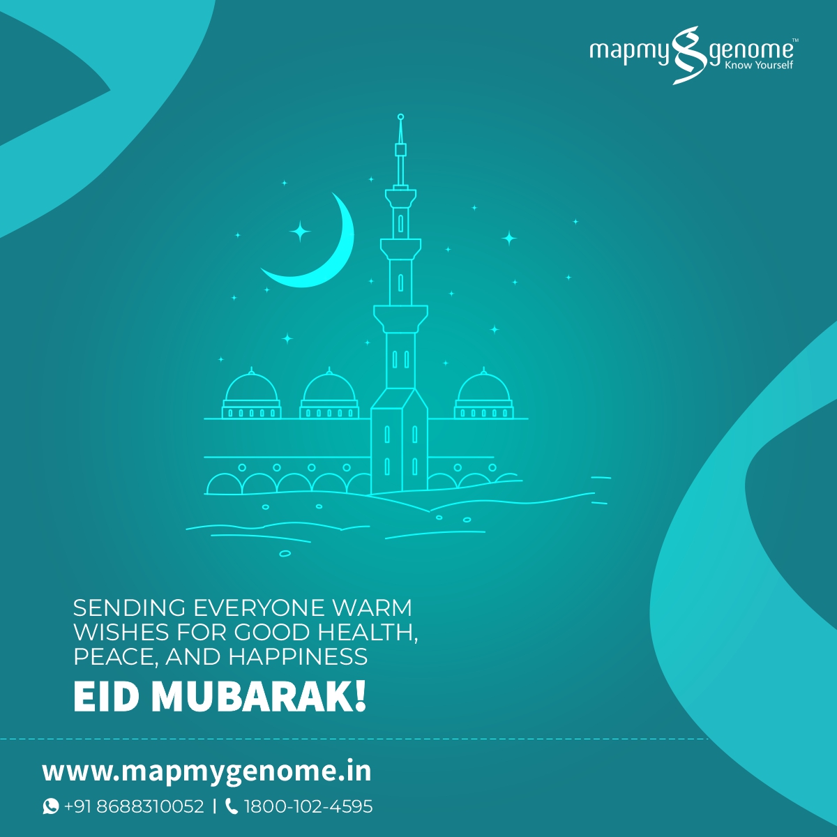 mapmygenome's tweet photo. ✨🕌May this Eid empowers you to lead a healthier and happier life.
.
#eidulfitr2023 #EidMubarak #EidAlFitr2023 #Eid2023 #EidAlFitr2023 #beautymap #preventivegenomics #preventivehealthcare #geneticdisease #genomics #mapmygenome #knowyourself https://t.co/2zegUpcow4