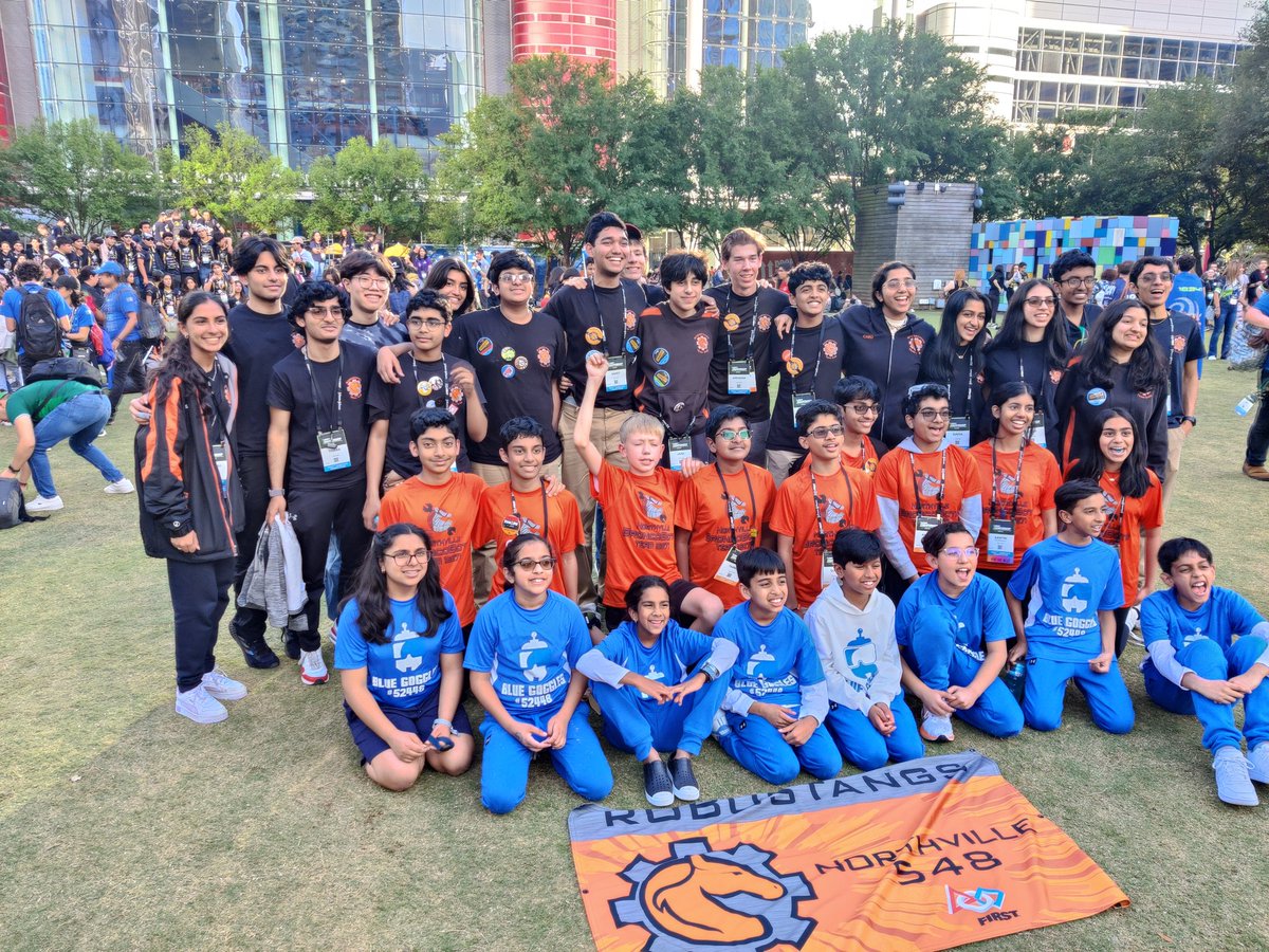 FRC548's tweet photo. @NorthvilleEDU @DrWebberRj @nhsstangs1 @FRCTeams 3 NPS teams in Houston for #stem #robotics...what an experience. https://t.co/1FbxgkH3Gl